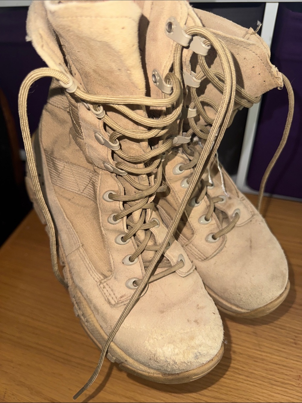 Women’s Lace-Up Military Style Boots in Tan - Unbranded